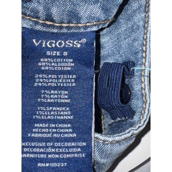 Vigoss Chelsea Girls Denim Shorts Adjustable Size 8 Regular Rise Super Stretch - Picture 4 of 5